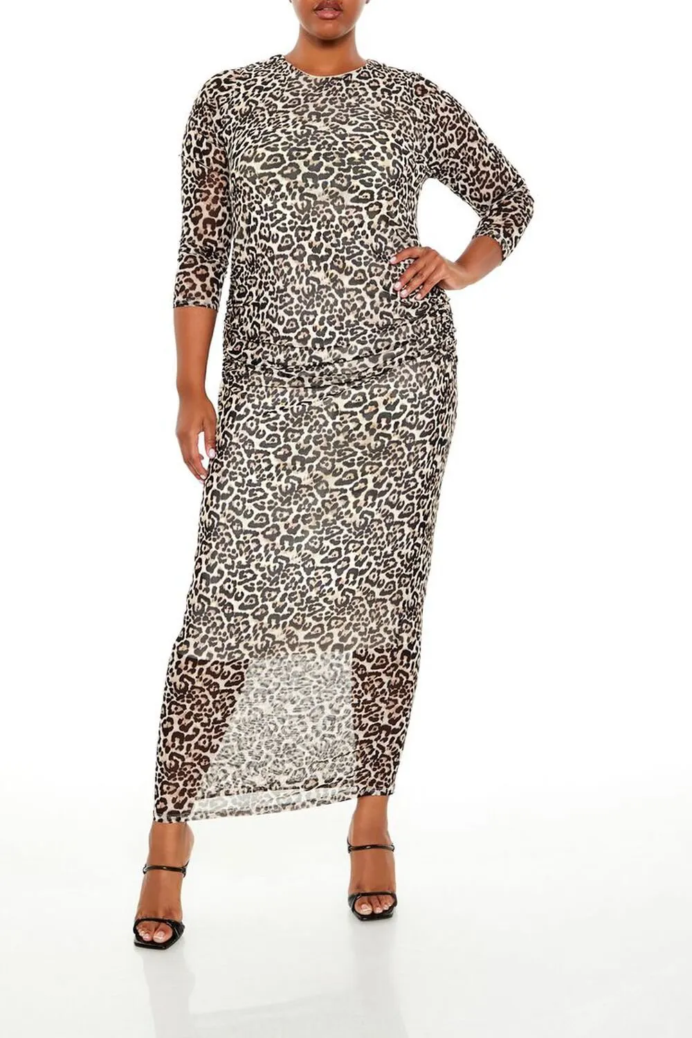 Plus Size Leopard Maxi Dress