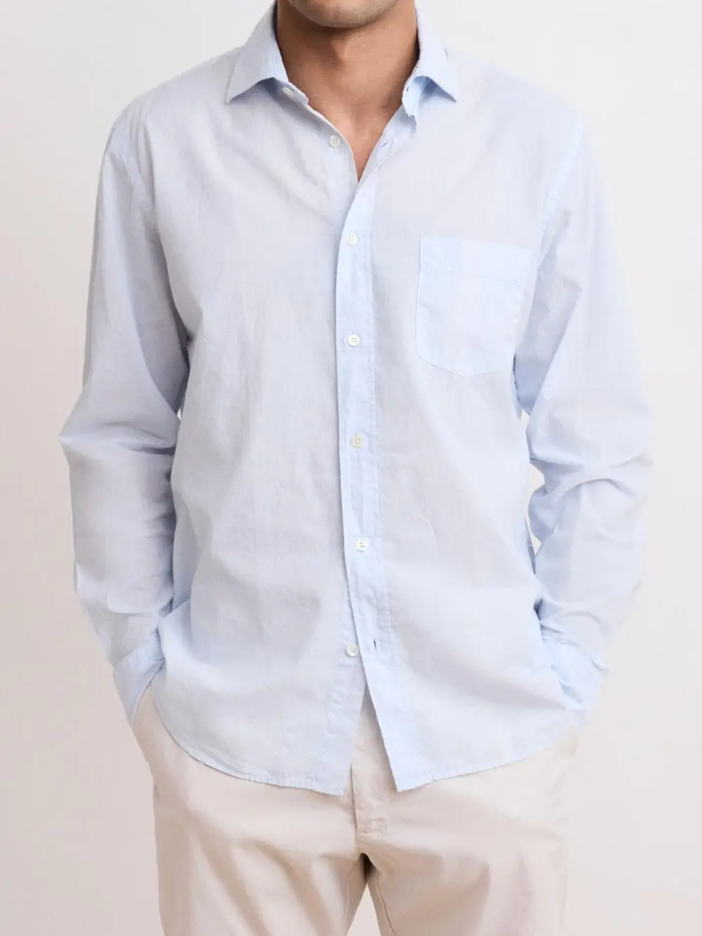Casual Soft And Comfortable Light Blue Shirt