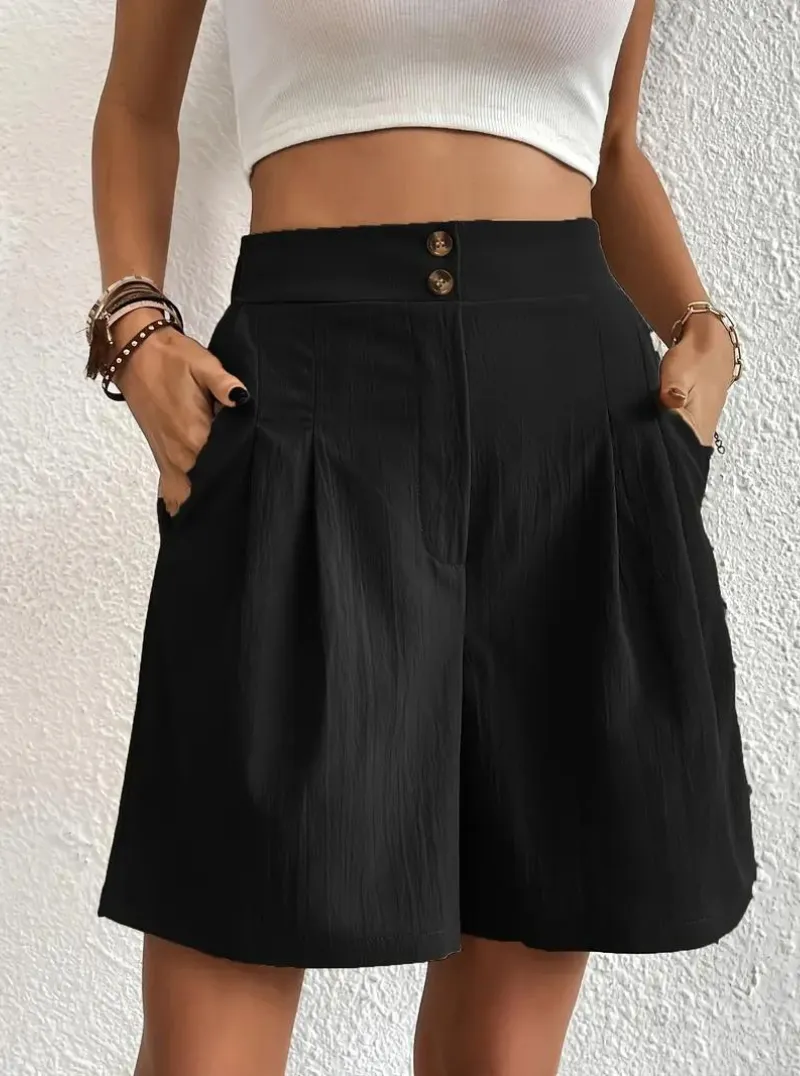 High Waisted Pleated Shorts