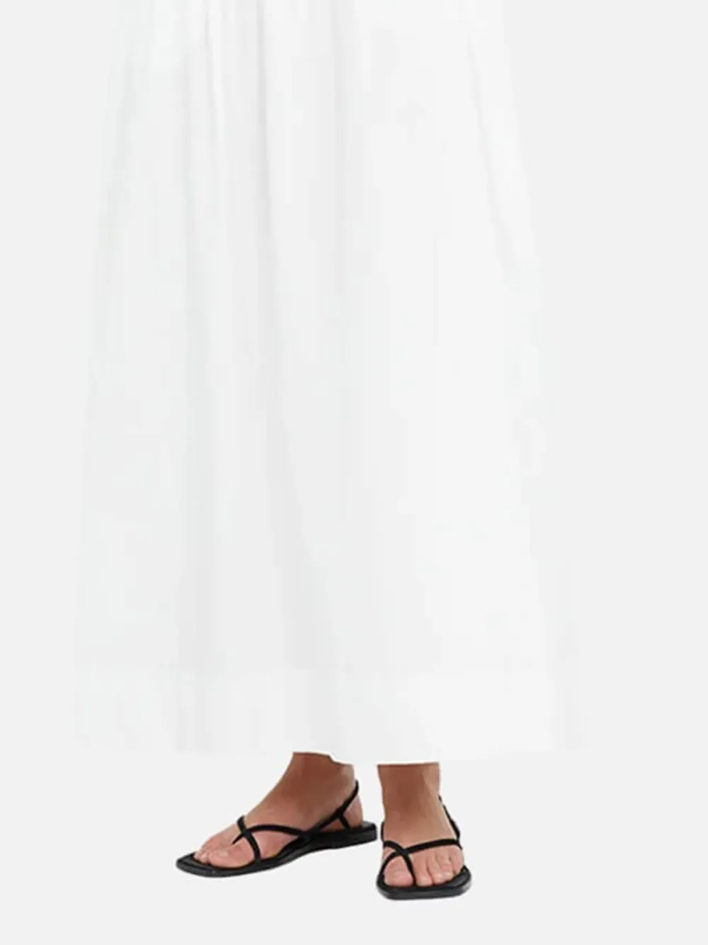 Plain Pocketed Wide Strap Dress