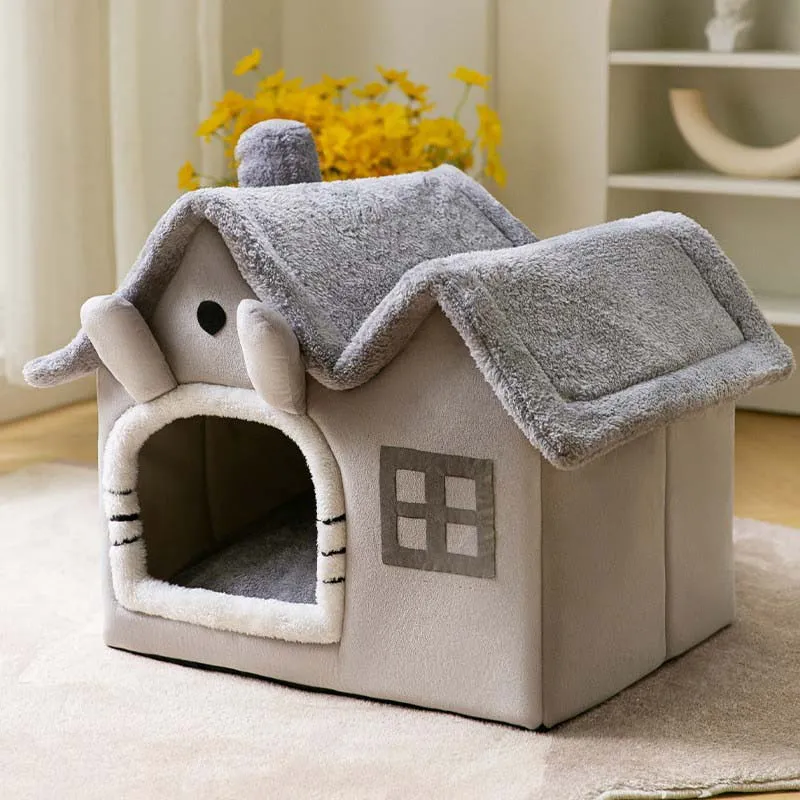 House Design Semi-Enclosed Cat Bed