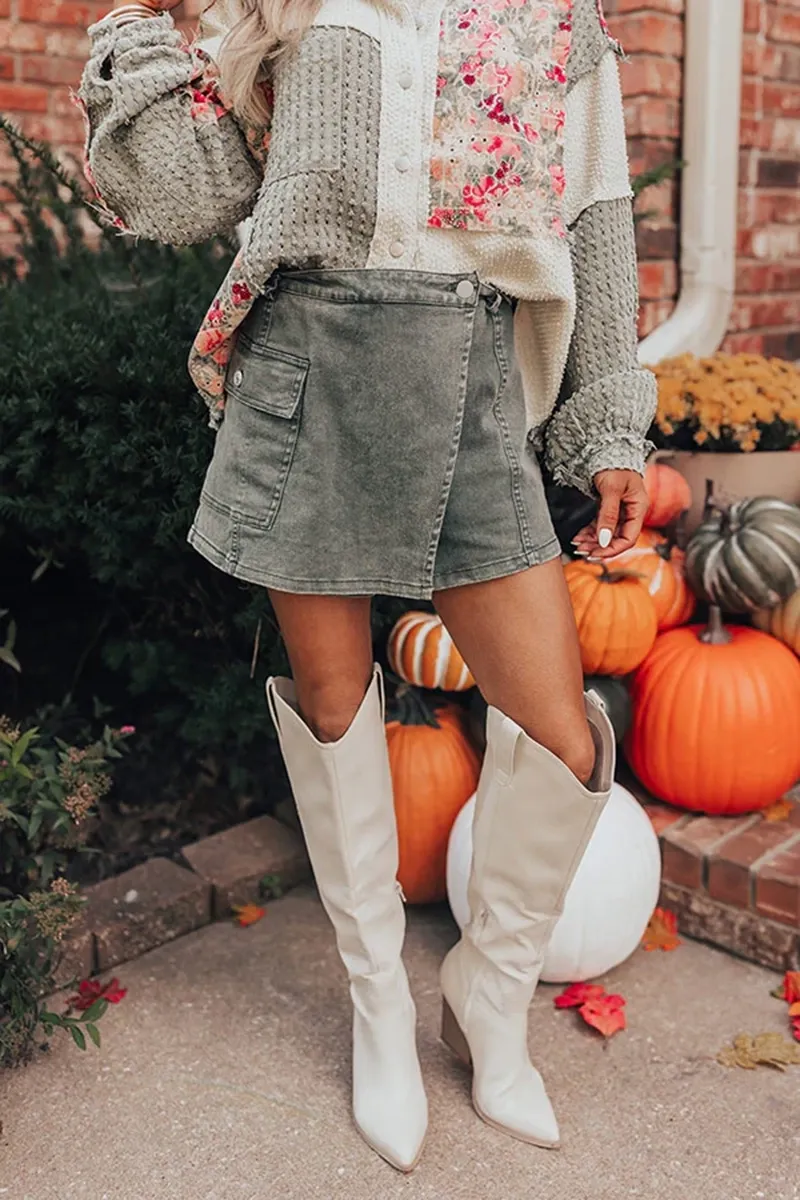 Simple High-End Split Design Women's Skirt Pants