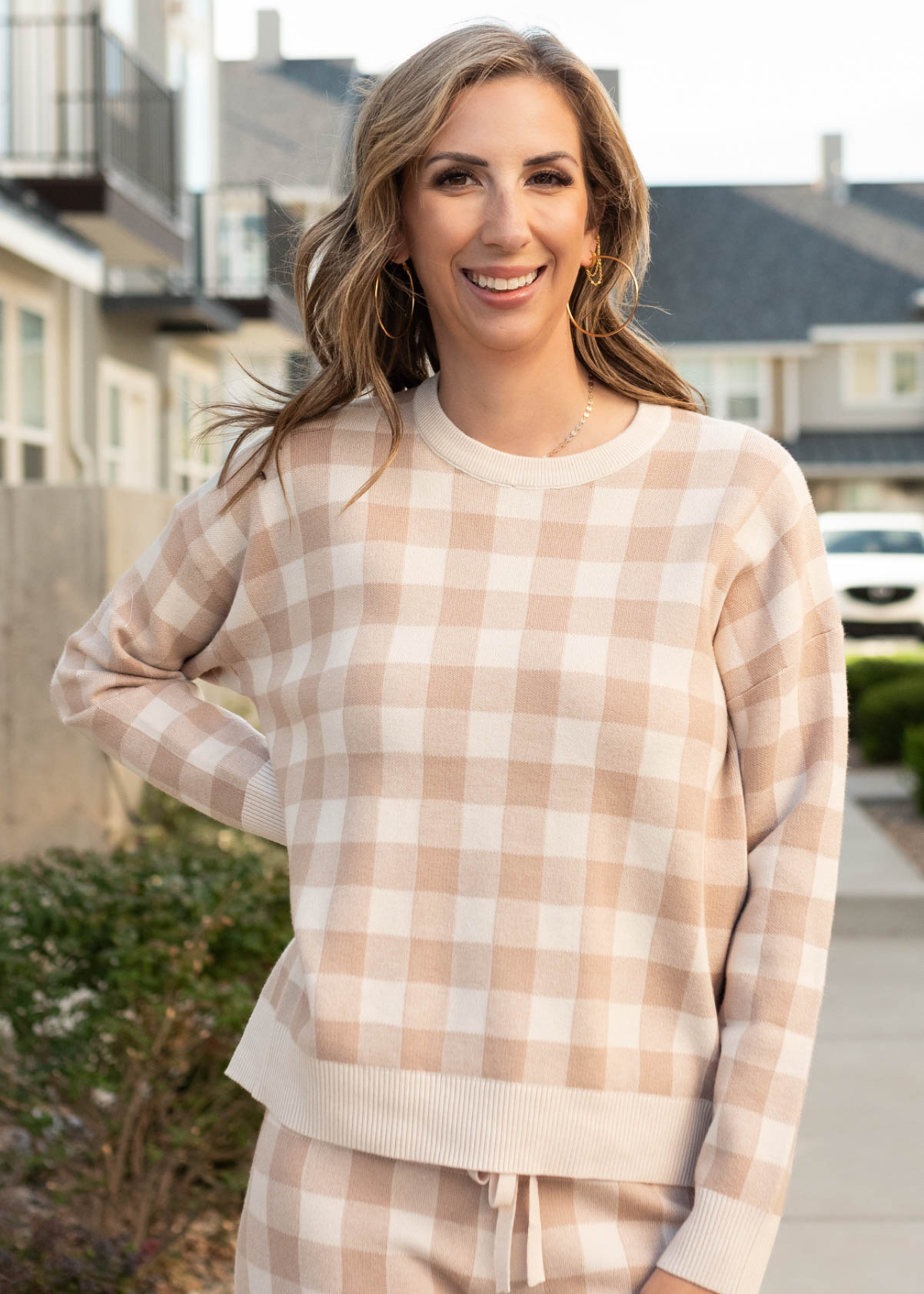 Adalia Gingham Sweater