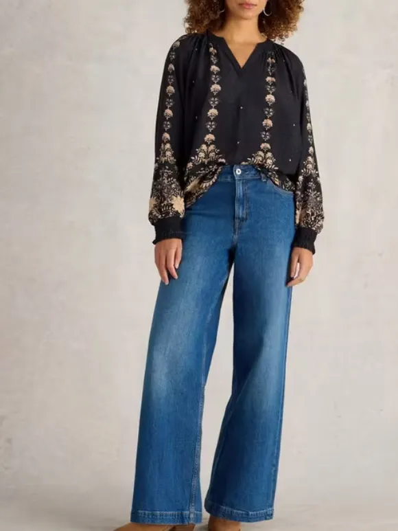 V-Neck Embroidered Top