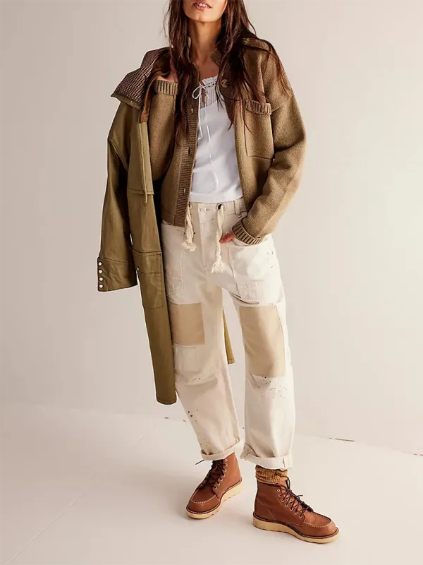 Knit Upright Collar Cardigan