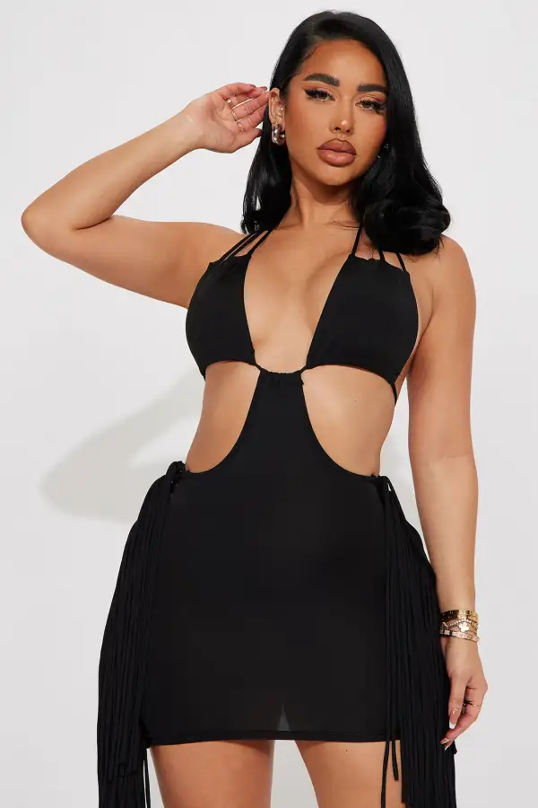 Festival Baddie Mini Dress - Black