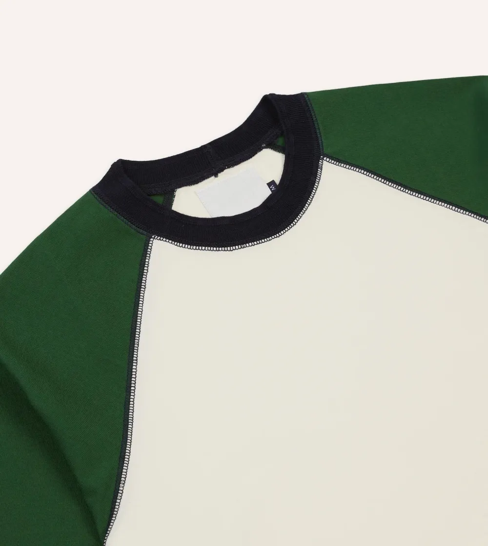 Ecru and Green Raglan Sleeve Hiking T-Shirt Daily