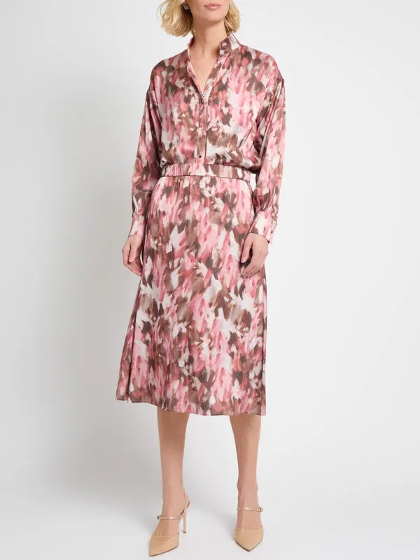 Stand Up Collar Printed Shirt