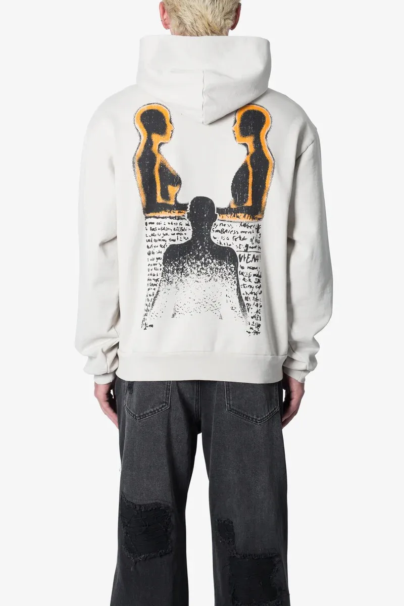 LIGHT GREY COLORED EMBROIDERED HOODIE