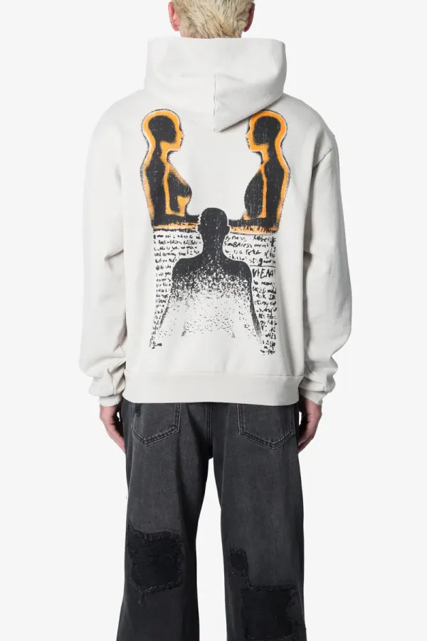 LIGHT GREY COLORED EMBROIDERED HOODIE