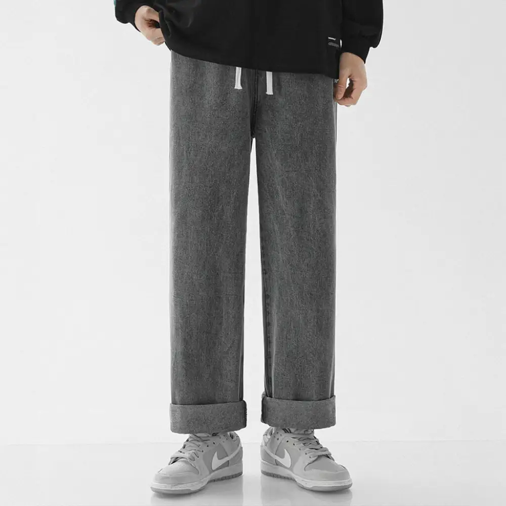Relaxed Denim Wide Leg Pants