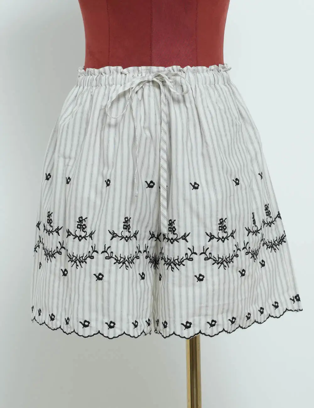 Embroidered Eyelet Wide Leg Shorts