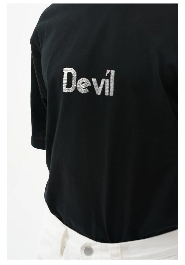 Devil Text Oversized T-Shirt