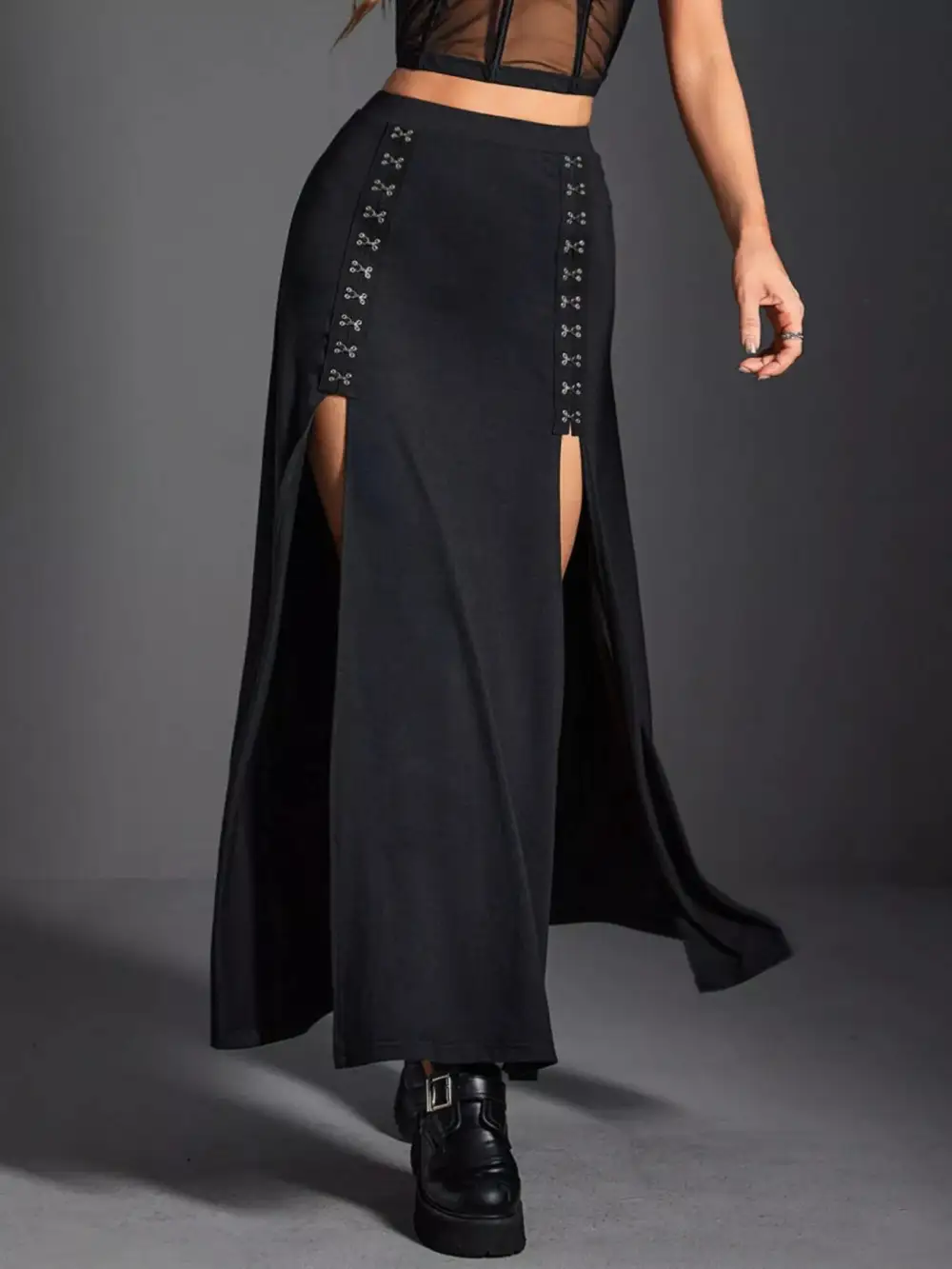 Side Slit High Waist Skirt