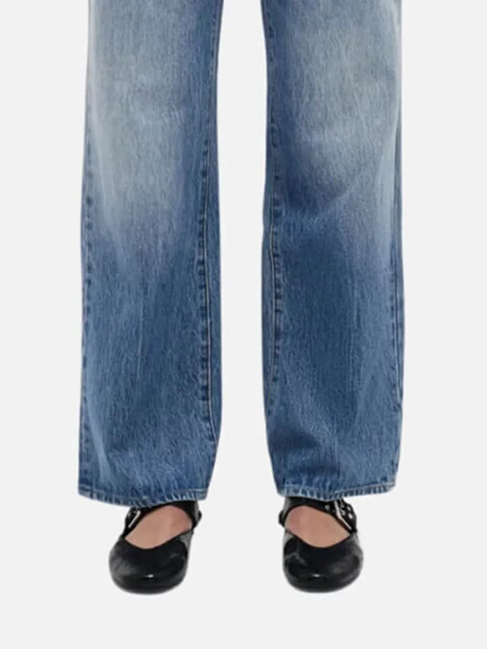 High Rise Straight Jeans with Pockets