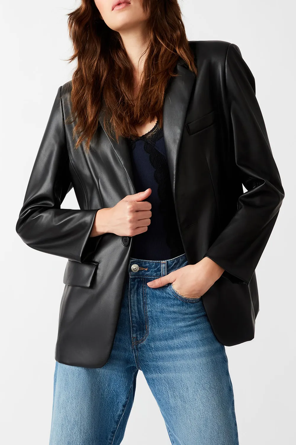 LONG SLEEVE BLAZER COGNAC
