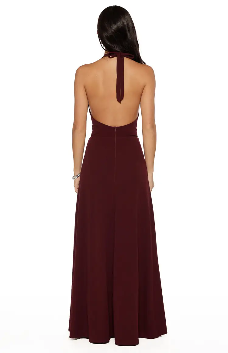 Halter Halter Neck Cowl Maxi Dress