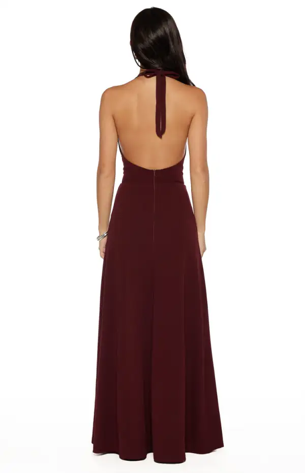 Halter Halter Neck Cowl Maxi Dress