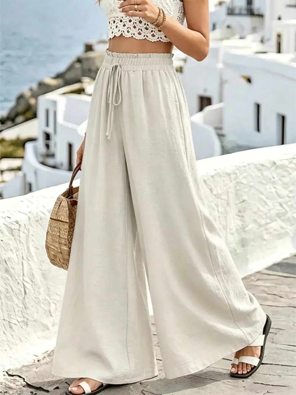 Wide Leg Drawstring Pants
