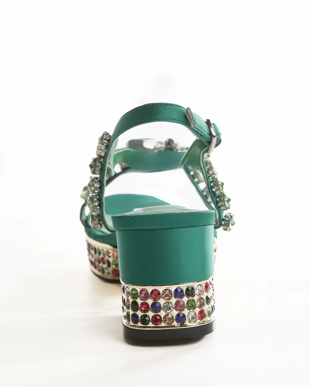 Gem Platform Sandals in Green