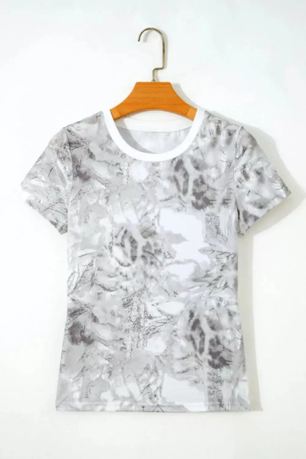 Abstract Woodland Print Slim Fitted T-Shirt