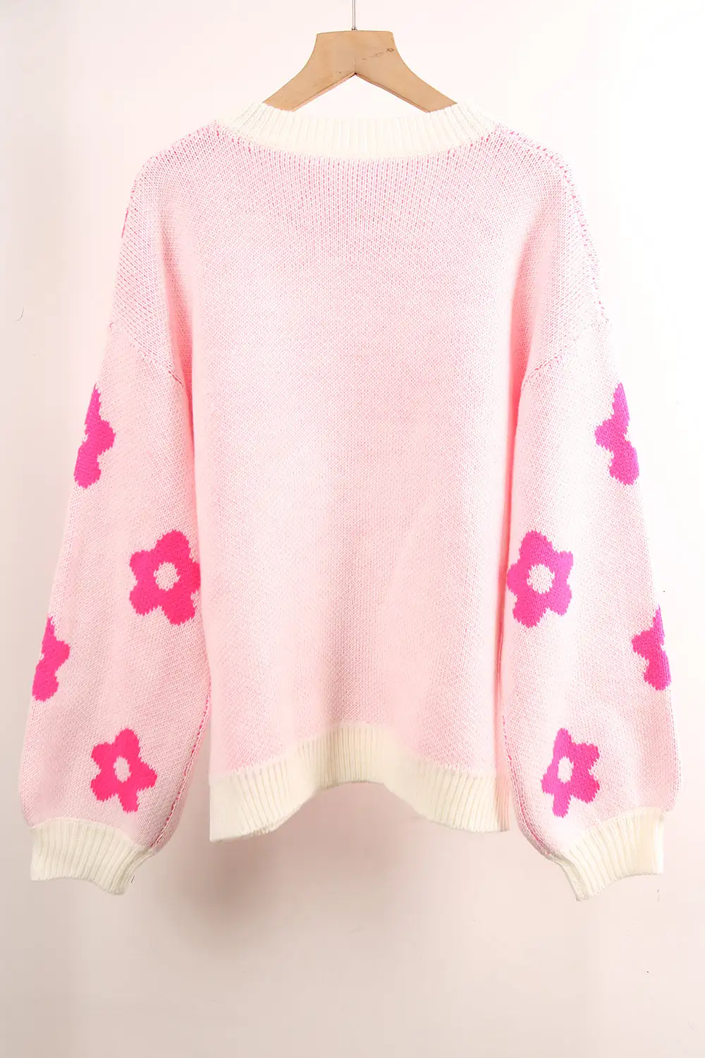 Flower Long Sleeve Round Neck Printed Sweater