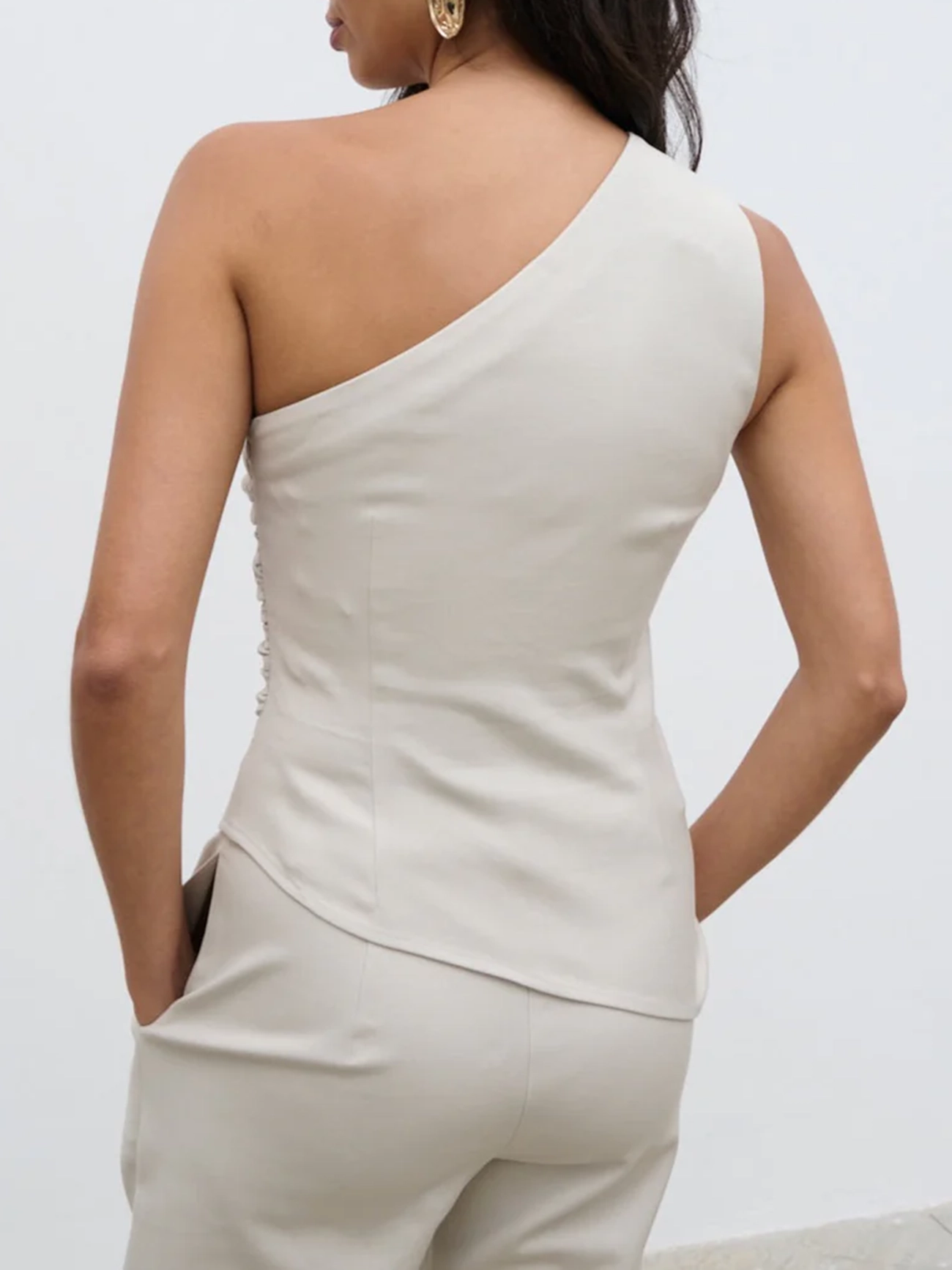 One Shoulder Ruched Top
