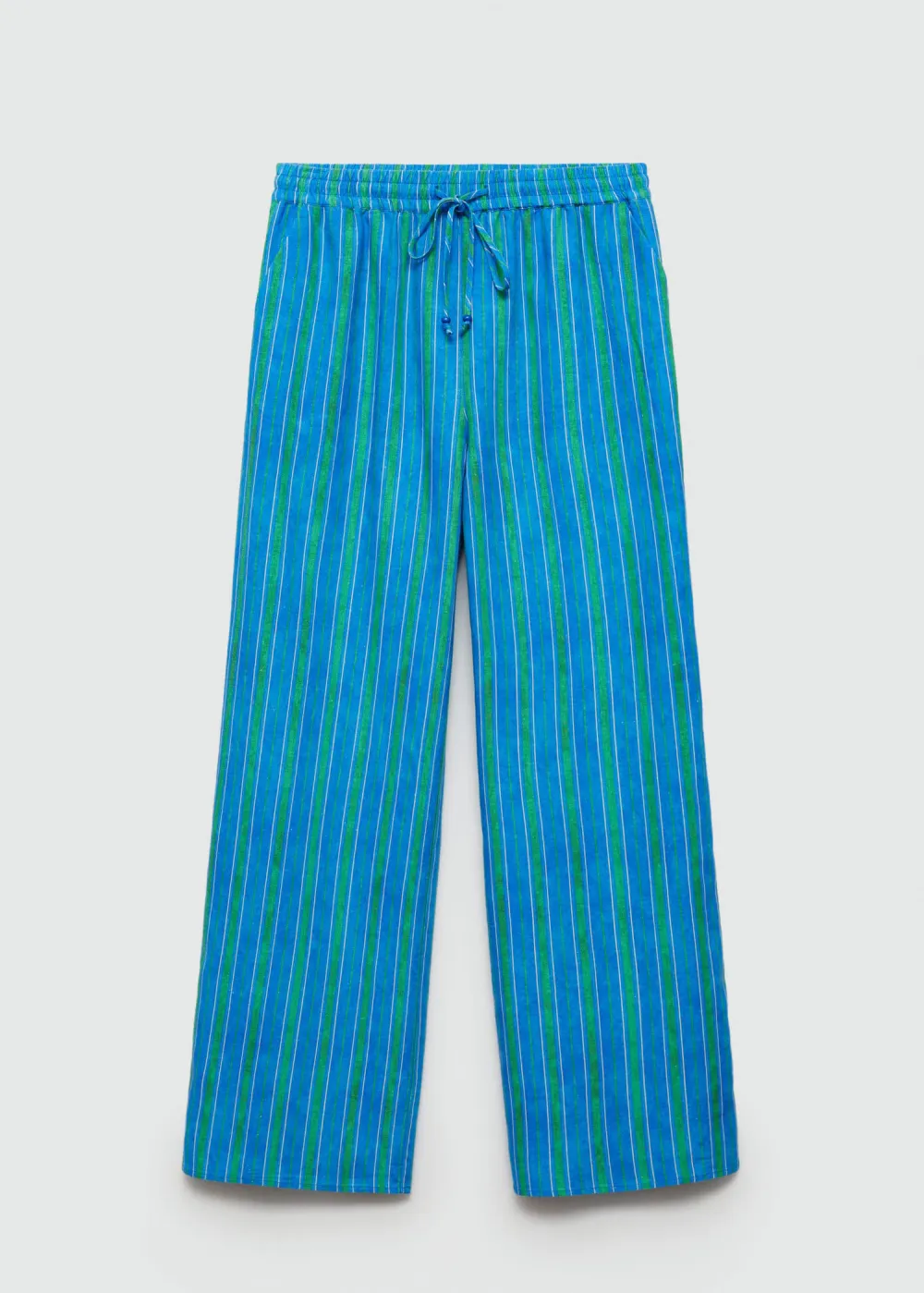 Stripe-print straight pants