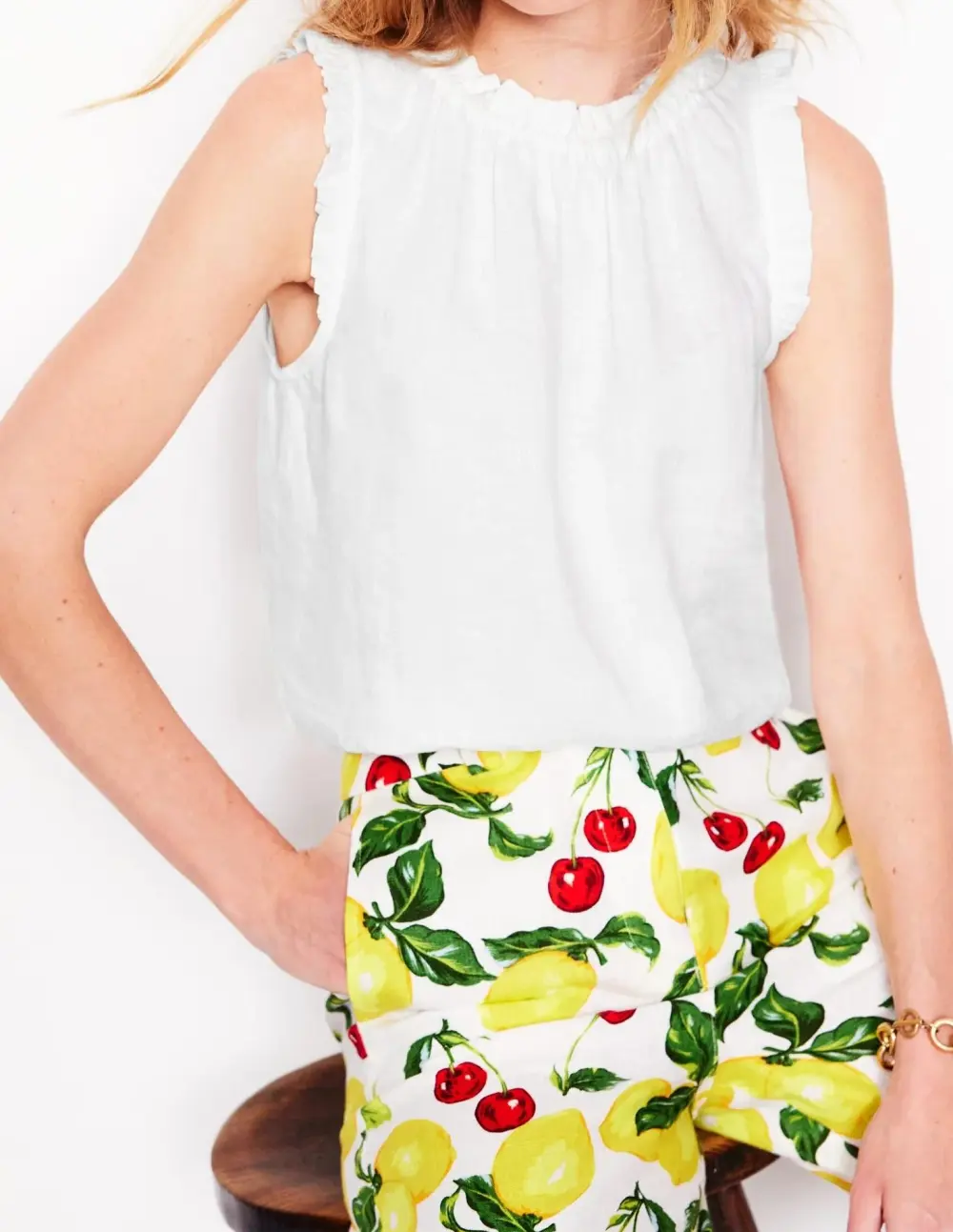Sophie Ruffle Linen Top
