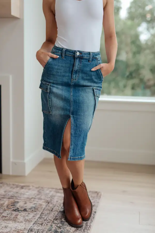 Cargo Denim Skirt
