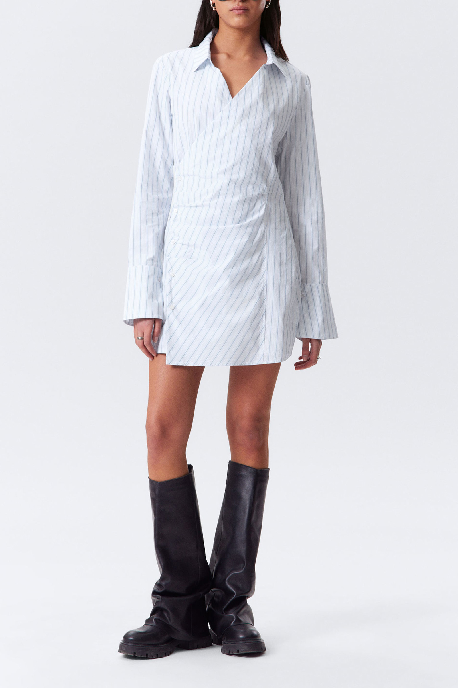 Asymmetric Button Up Dress