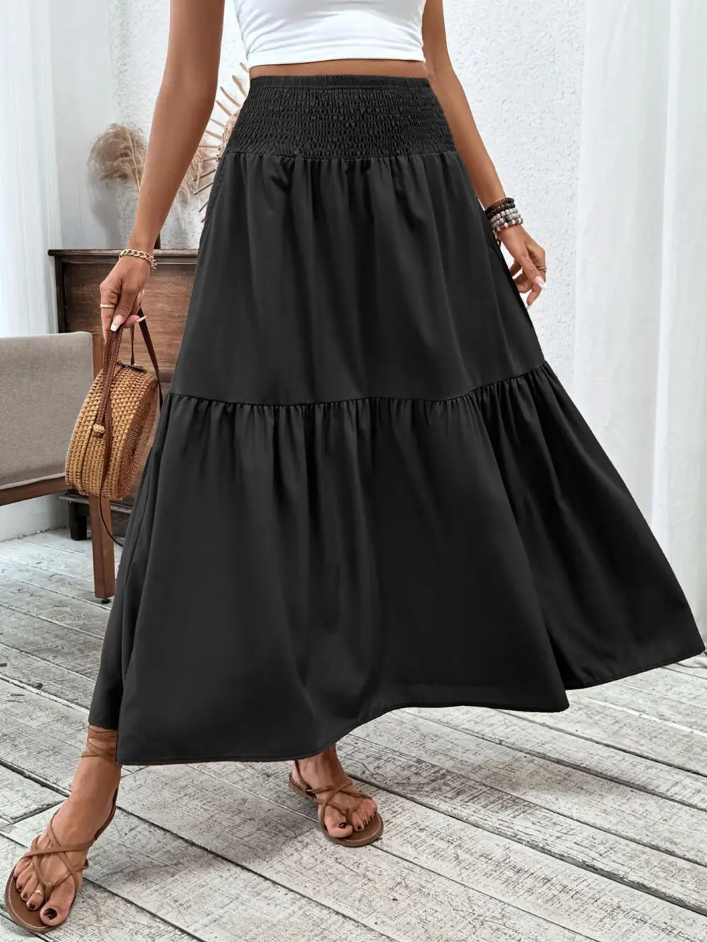 Tiered Smocked Skirt