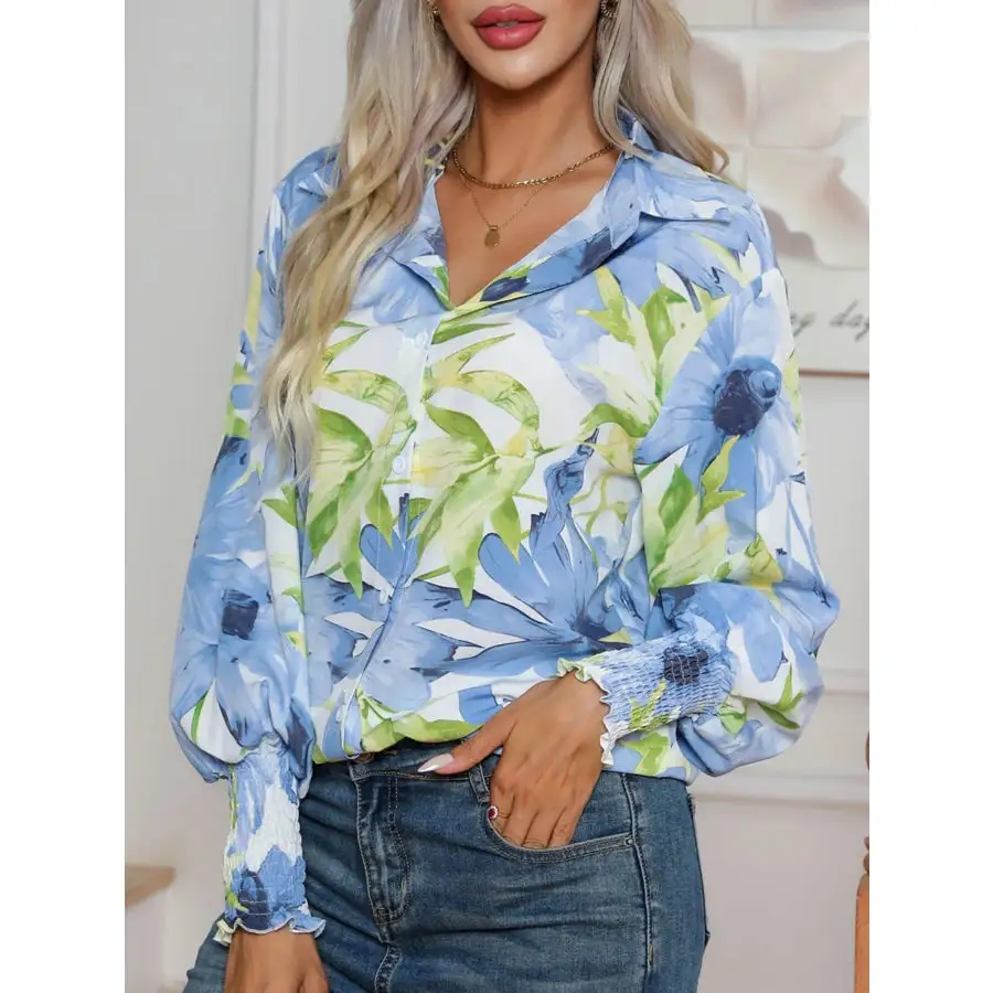 Lightweight Button Up Print Button Up Shirt