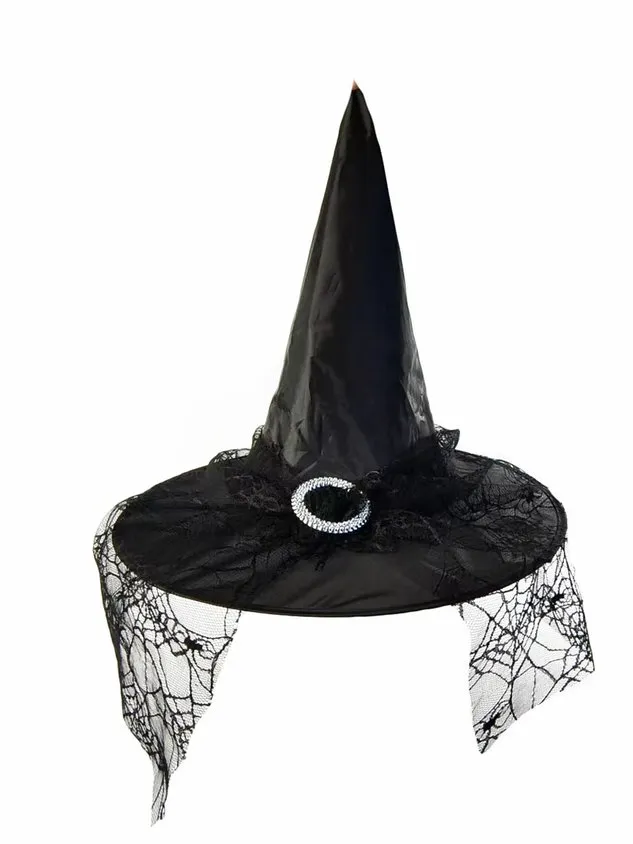 Halloween Lace Mesh Decoration Props Witch Hat