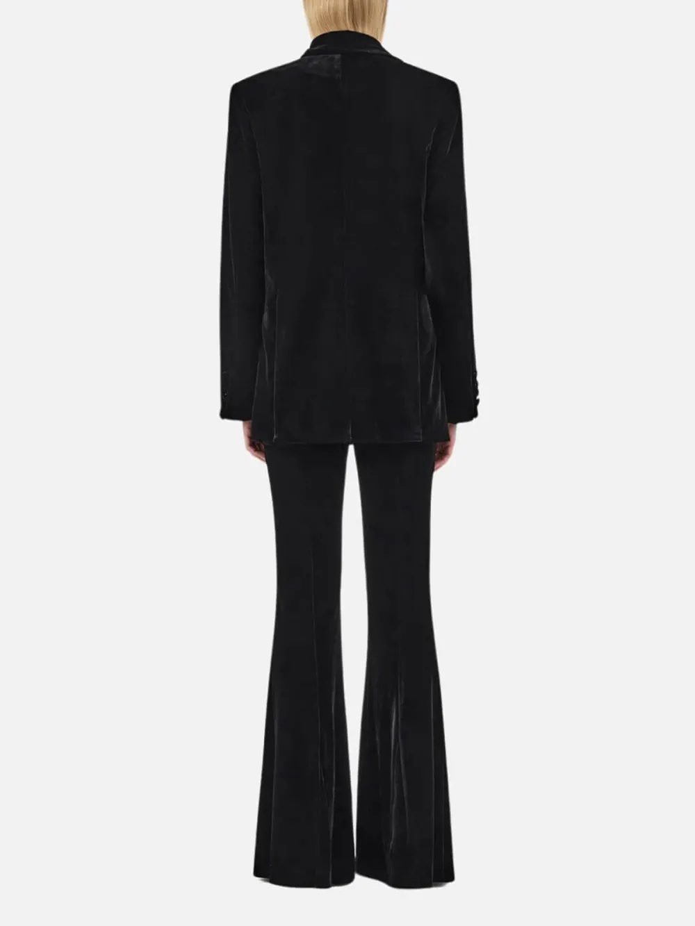 Velvet Plain Long Sleeve Blazer
