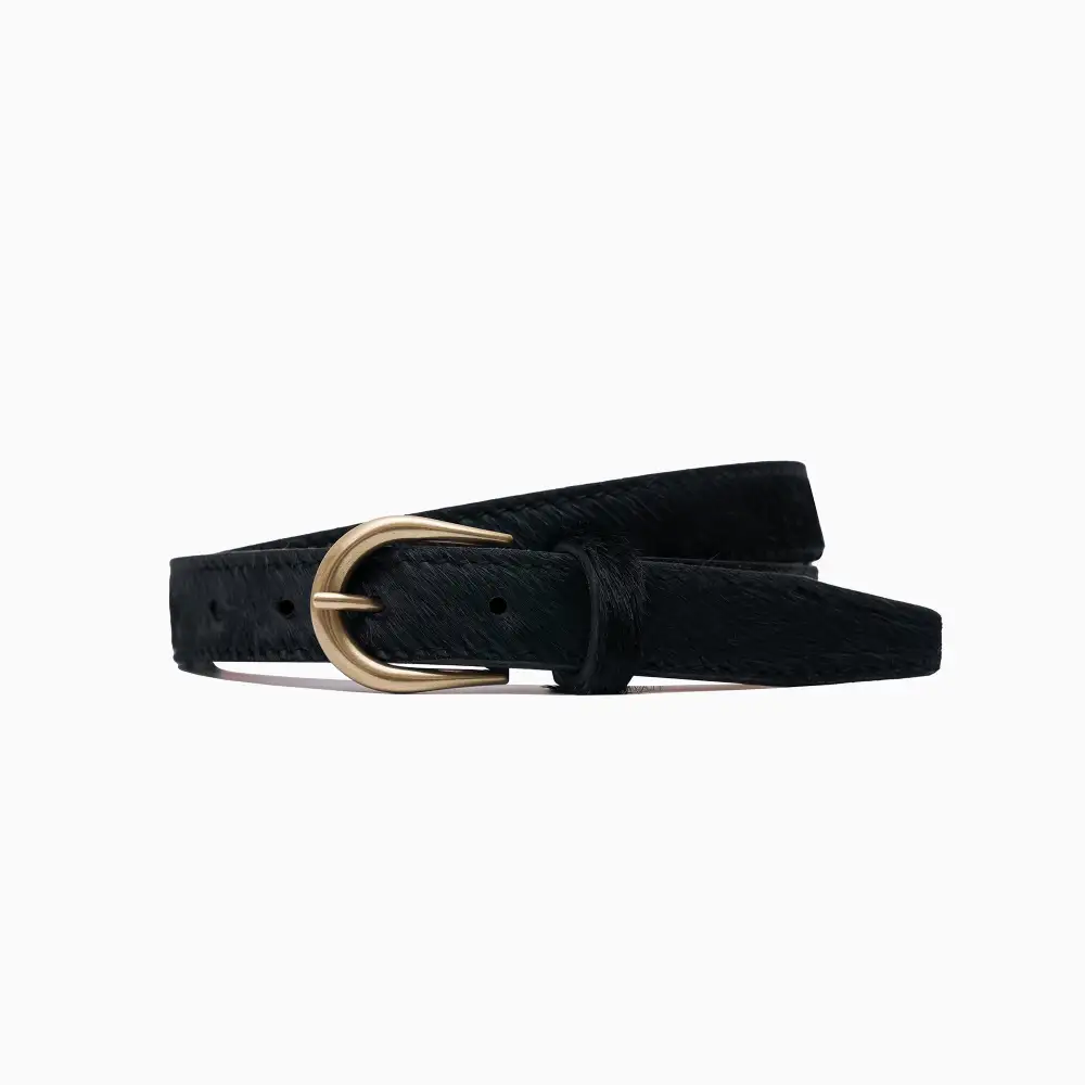 Relaxed Hair On Leather Waist Belt