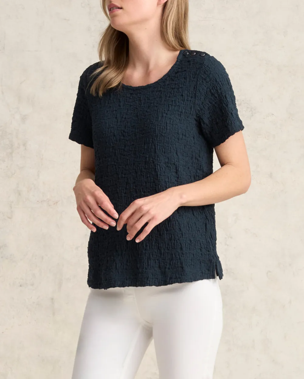 Crinkle Cotton T-Shirt