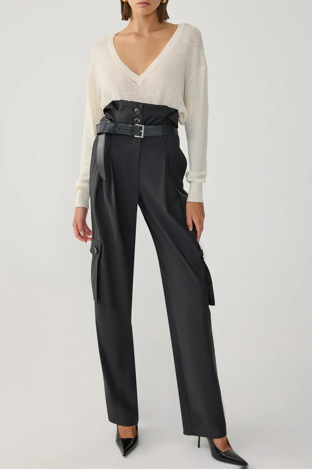 High Waist Pants-Black