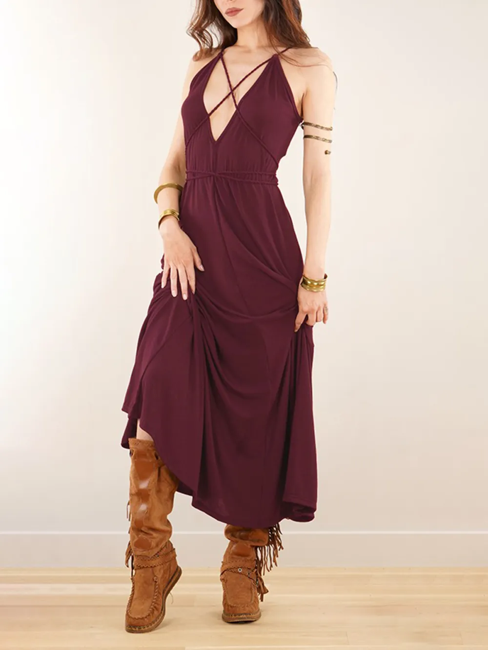 Loose And Reversible Strappy Long Dress