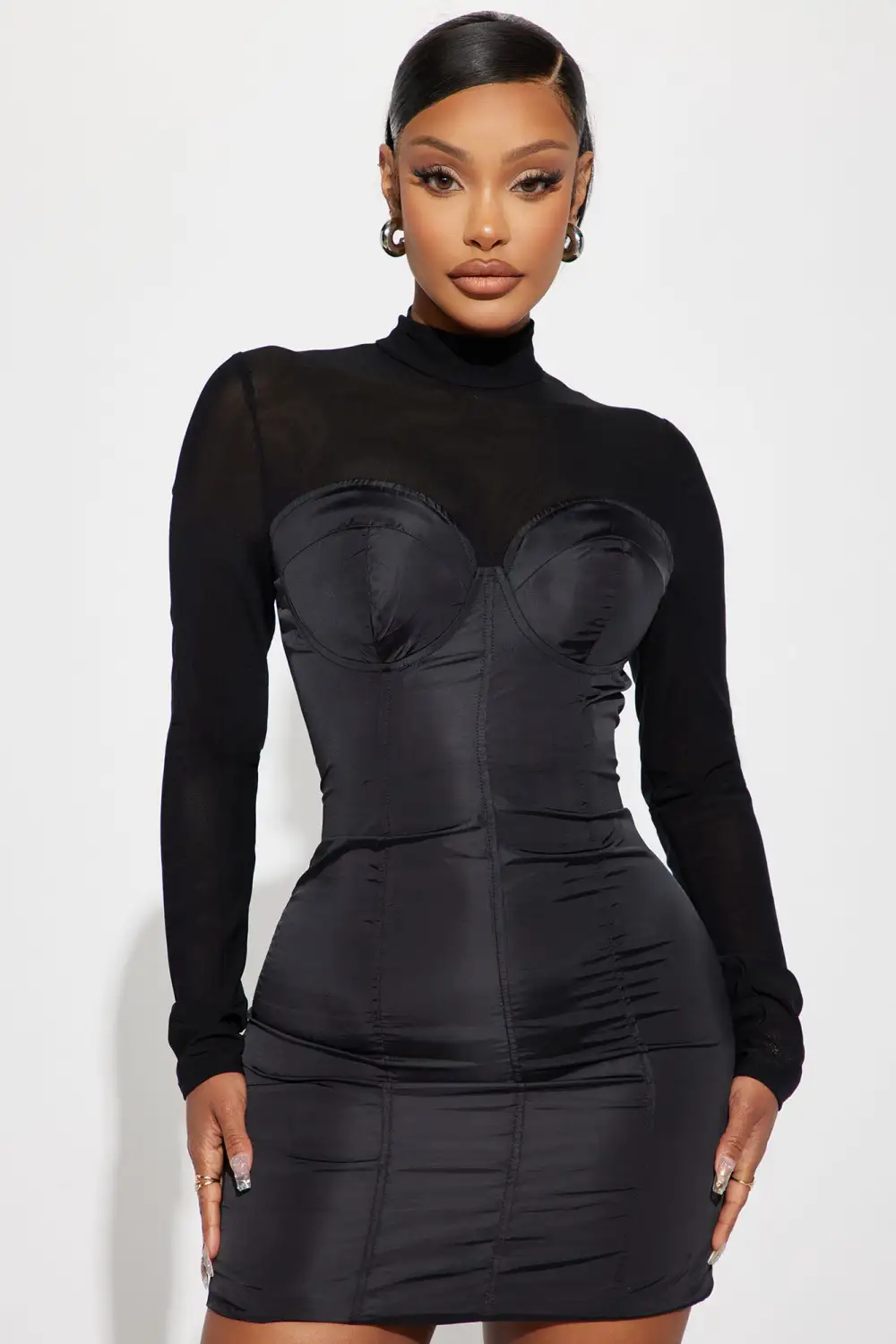 Can't Stop Staring Mini Dress - Black