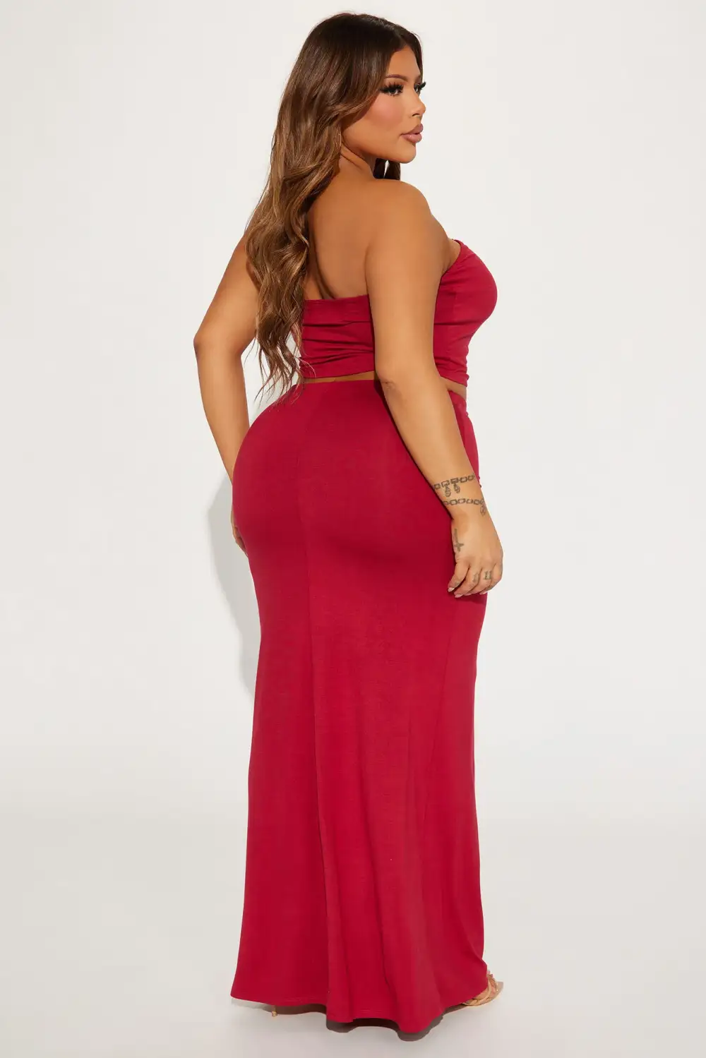 La Vie En Rose Skirt Set - Red