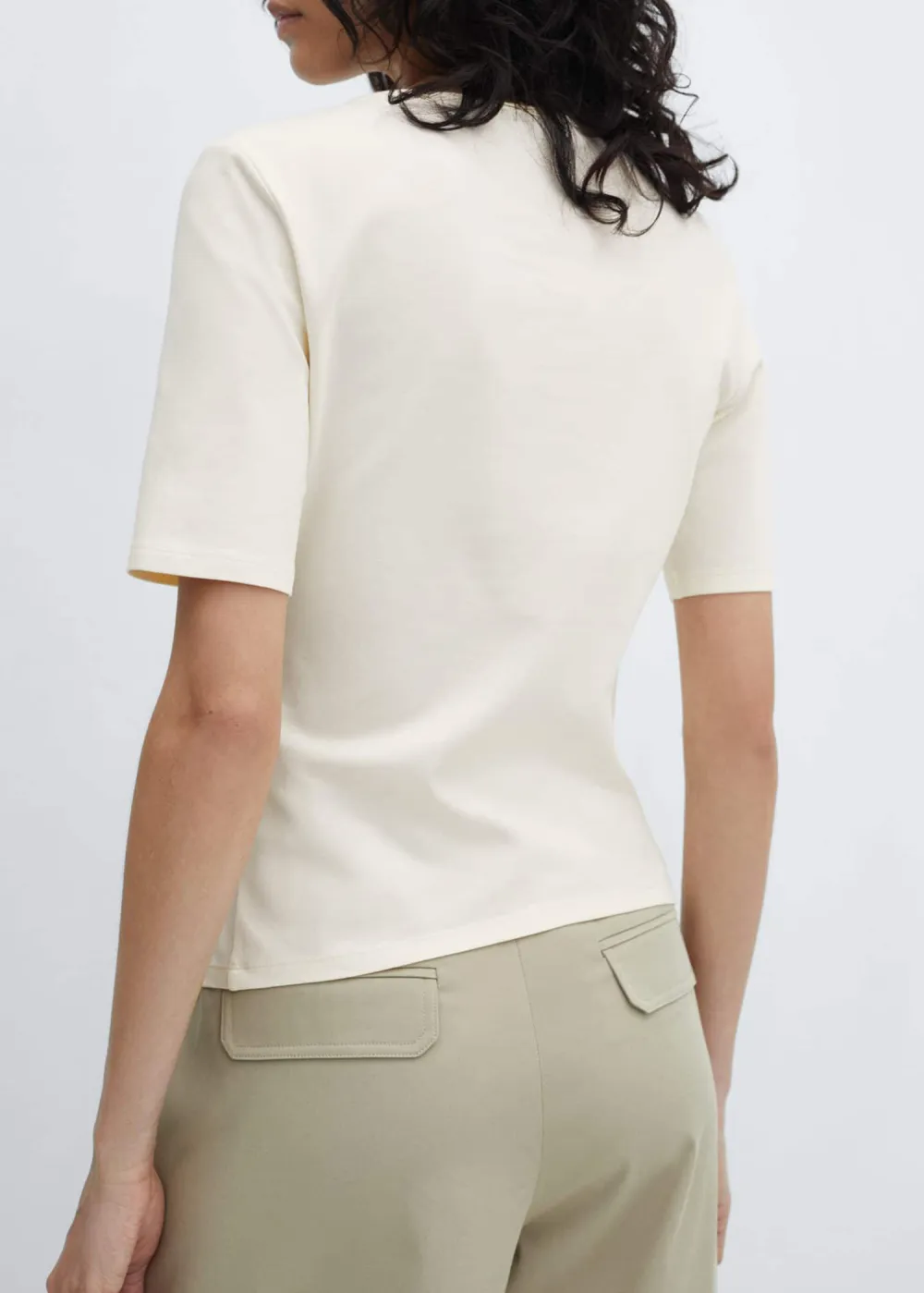 Cotton T-shirt with slit