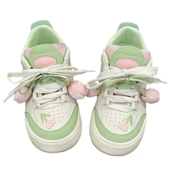 Mint Green Tulip Sneakers