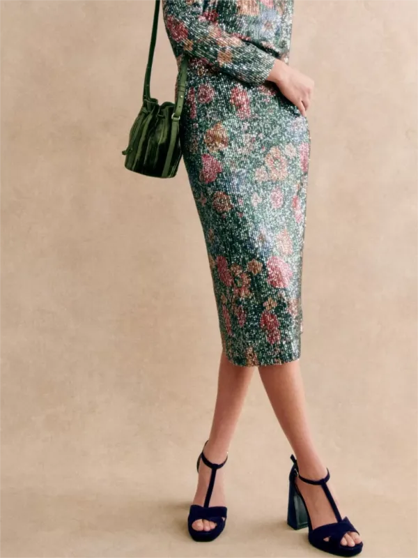 Plants Print Skirt