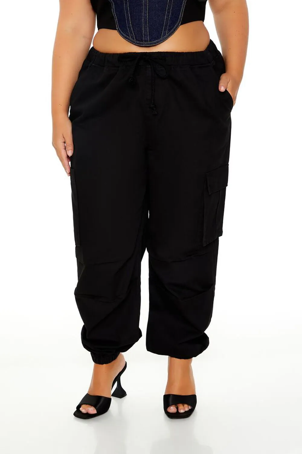 Plus Size High-Rise Cargo Joggers