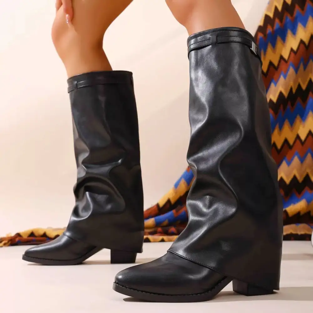 Essential Pointed Toe Block Heel Boots