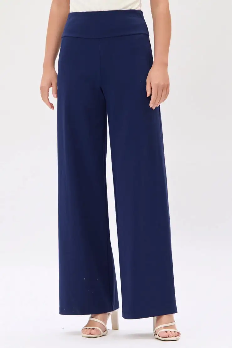 Nylon Roomy Wide Leg Casual Pants