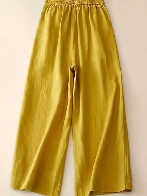 Wide Leg Button Decorated Pants