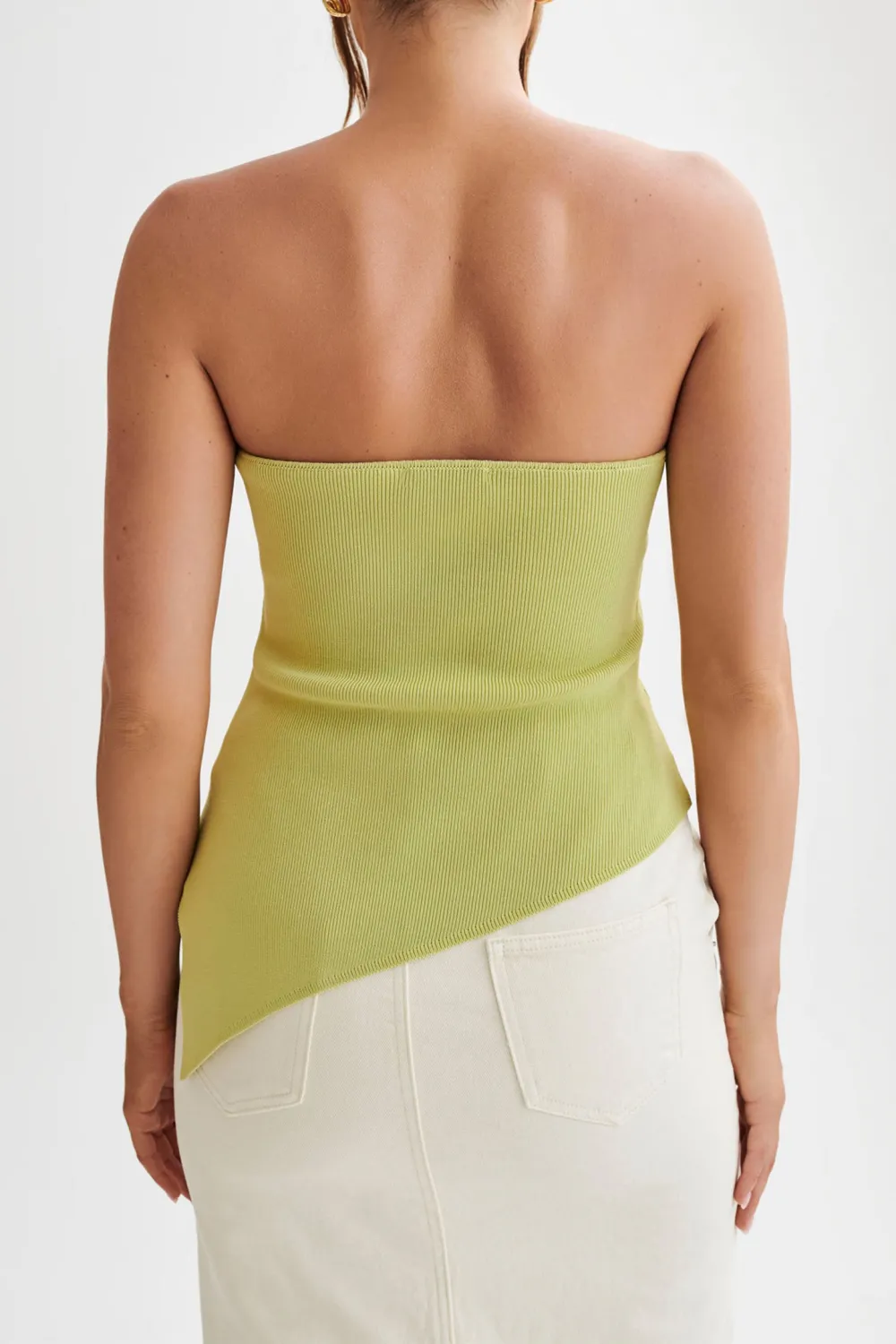 Asymmetrical Strapless Knit Top