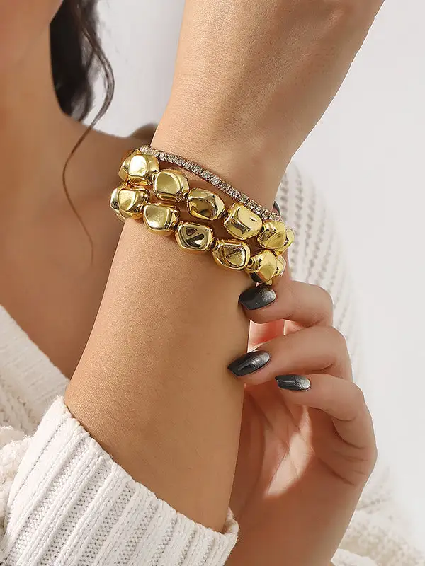 Rhinestone Geometric Alloy Coordinated Jewelry Set